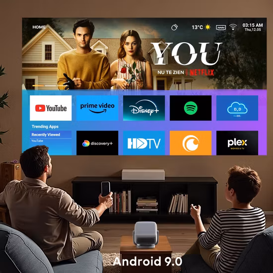 Amazon Hot 1080P LCD Full HD 2K compatible con Android Mini proyectores portátiles para cine en casa compatible con Smartphone/PC/TV Stick/Tab