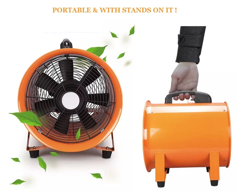 Portable Axial Fan 8"/10"/12"Kitchen Smoking Exhaust Fan Industrial AC Exhaust Axial Ventilation Fan