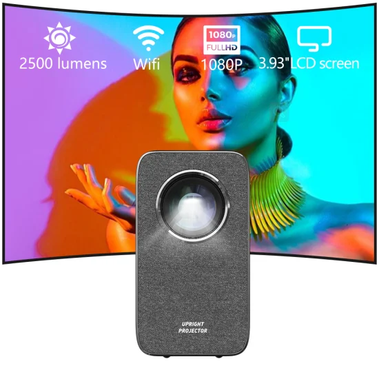 Proyector portátil Mini HD 720p LED con pantalla de espejo inalámbrico para cine en casa Proyector LCD LED Proyector Android 9.0 Pantalla de proyección de 120 pulgadas Proyector de cine y vídeo